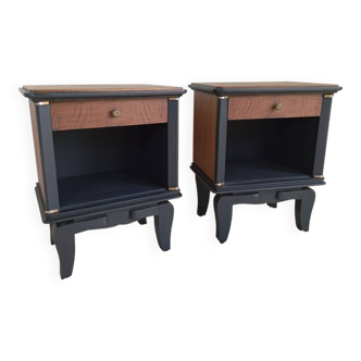 Paire de chevets art déco en noyer