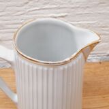 Pichet porcelaine blanc et or