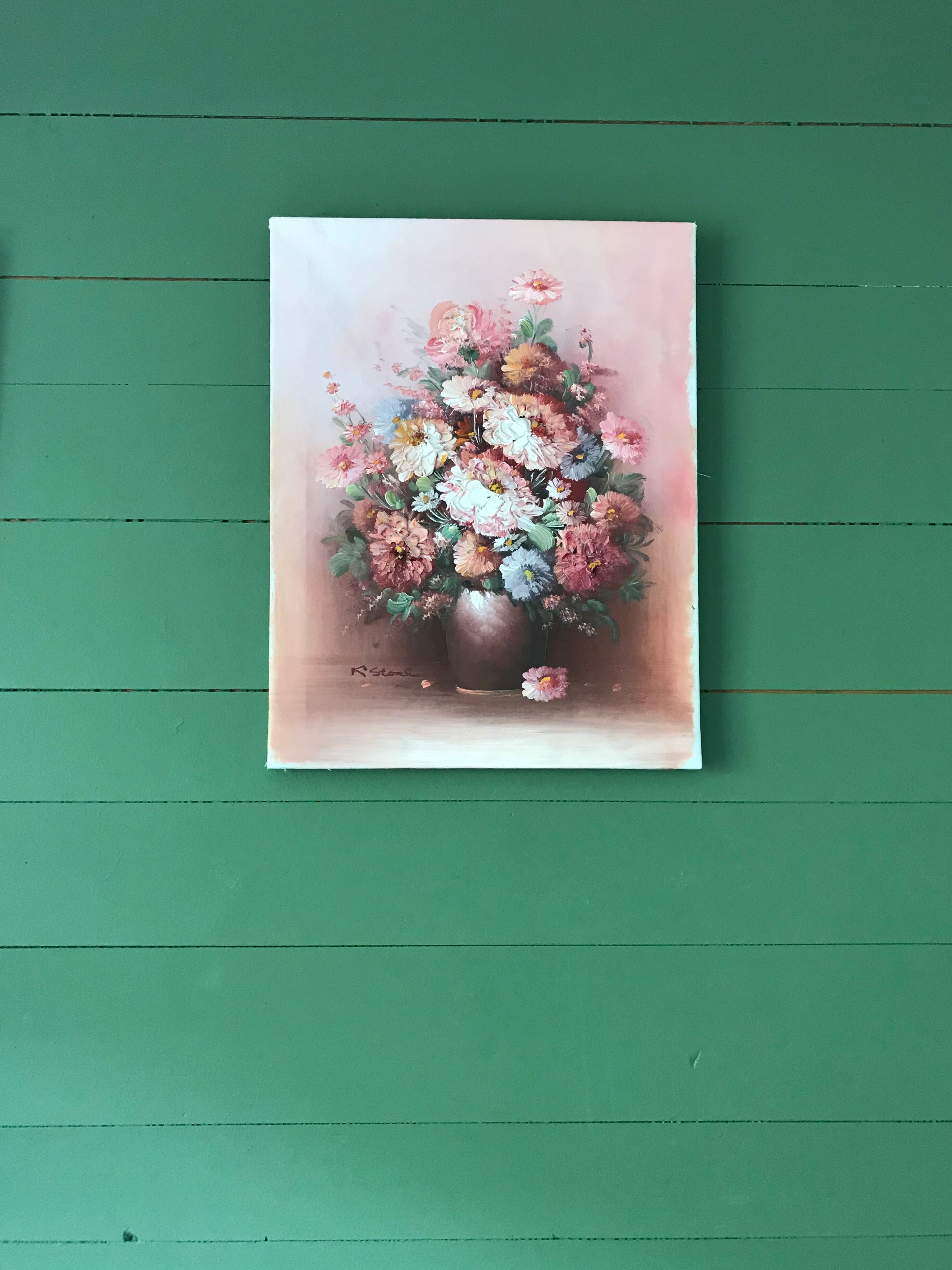 Oil on canvas bouquet of flowers