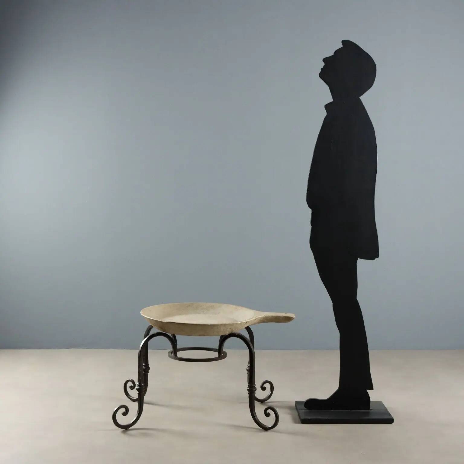Table ancienne en fer forgé et marbre, Italie, début XXe siècle