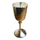 Verre à pied, calice en metal argenté gravé
