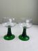 2 large vintage green glasses