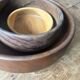Ensemble de trois coupes en véritable bois d'olivier, fartisanaux, vintage