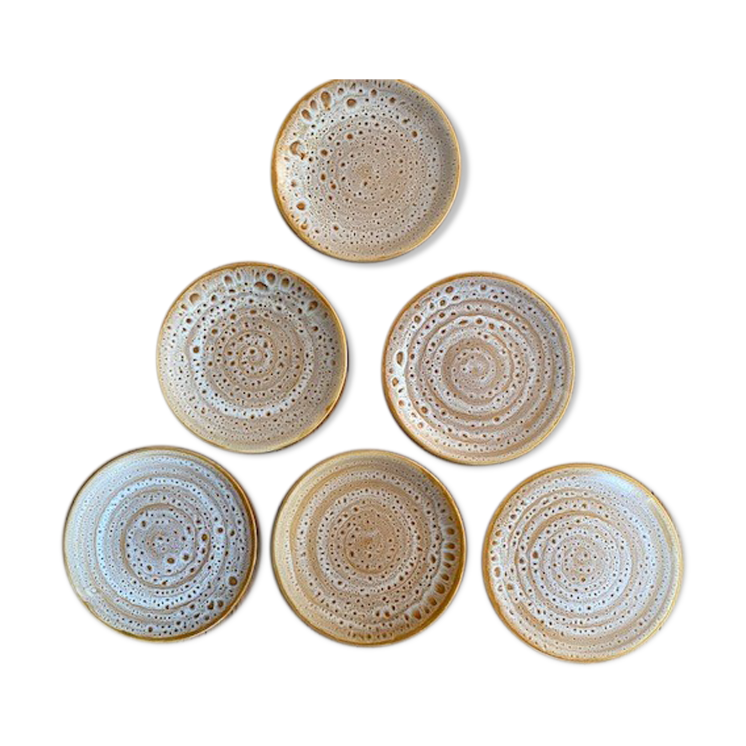 Rare 6 Niderviller Model Fauve Dessert Plates