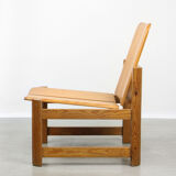 Vintage scandinavian pine lounge chair