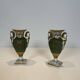 Pair of Empire Style Porcelain Vases, Decorated with Swans and Bundles