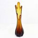 Vintage amber glass vase 1970