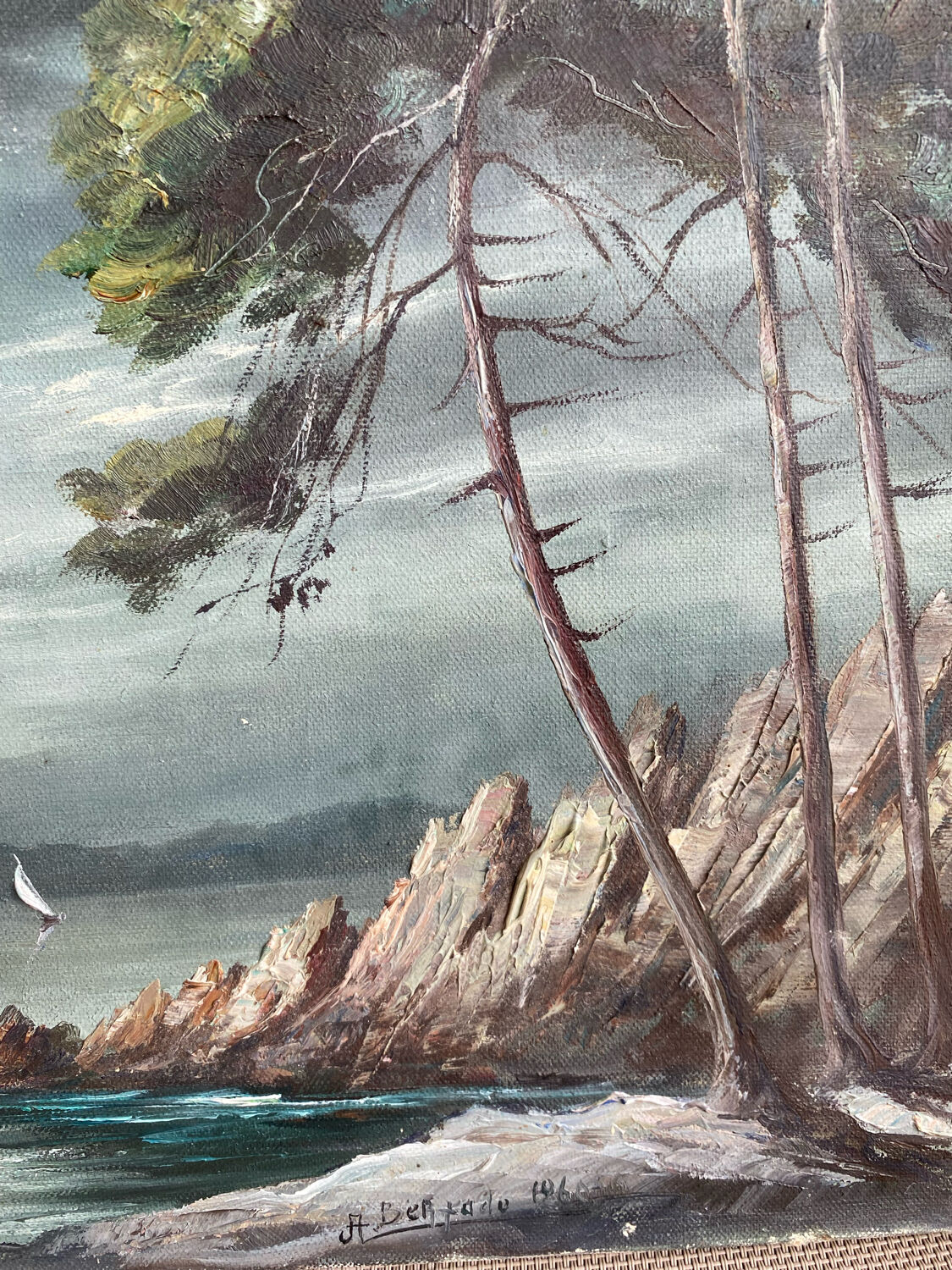 Marine painting on canvas