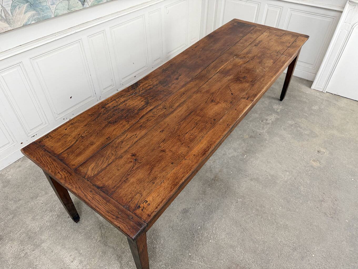 19th-century solid oak dining table