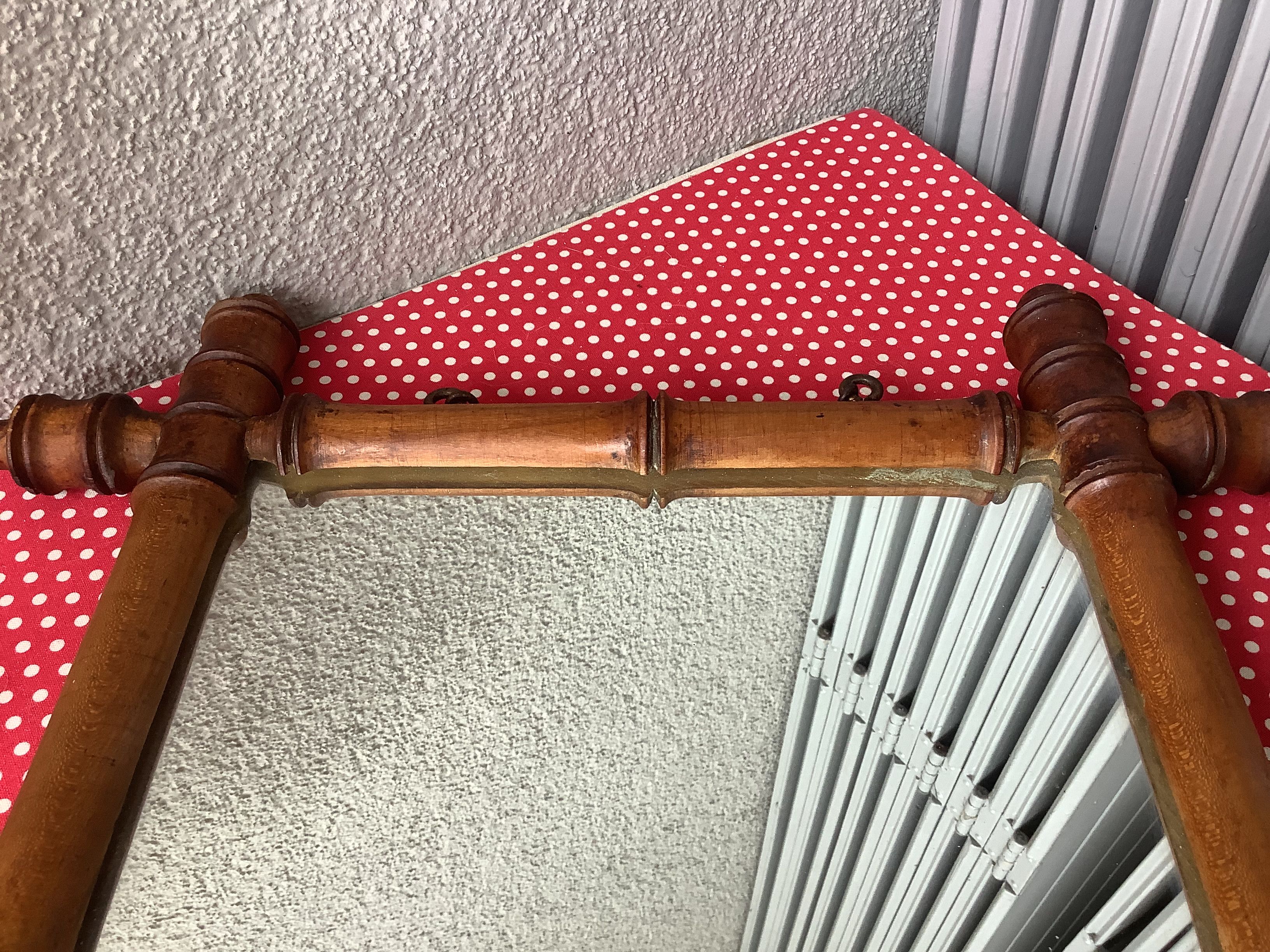 Wooden barber mirror turned art deco bamboo style