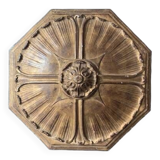 Large vintage ceiling ornament in wood and gilded resin, Louis XIV style