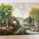 Landscape painting with a small bridge, oil on canvas.