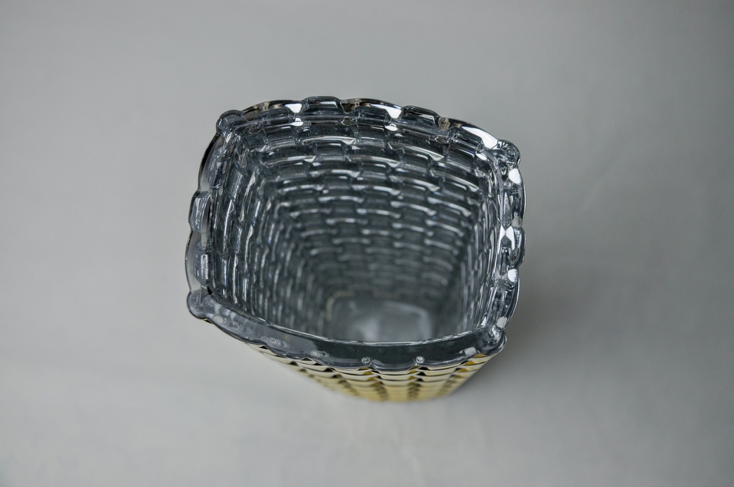 Golden Bamboo effect glass vase by Nachtmann, Germany, 1980