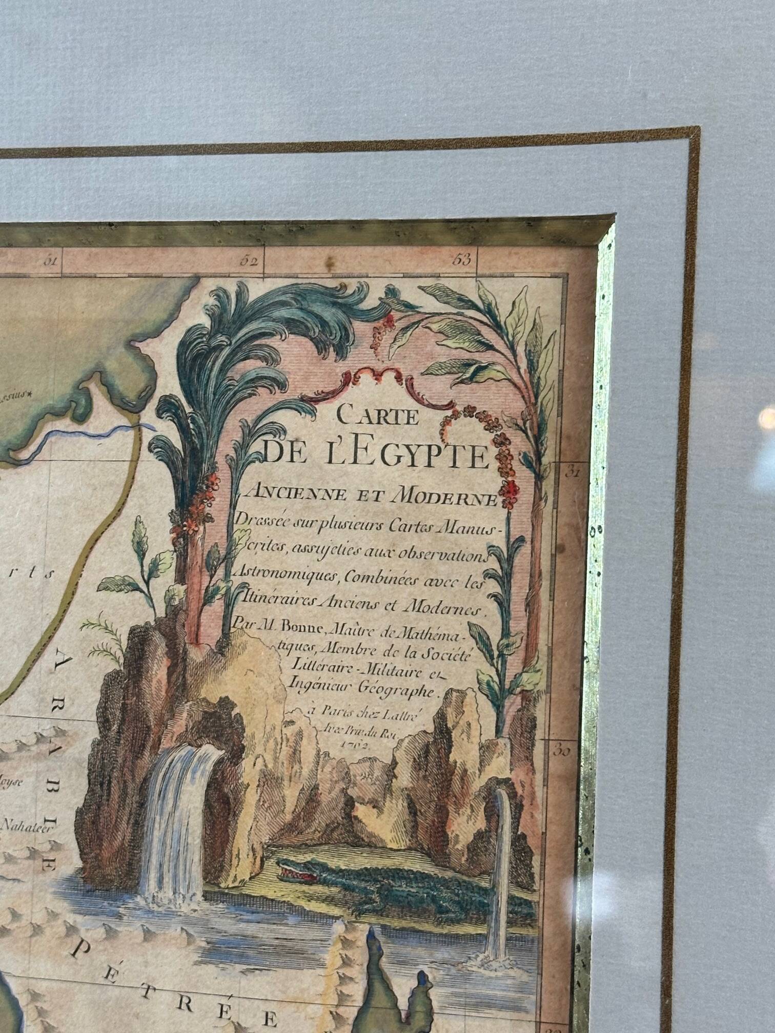 Map of Egypt 1762 under frame