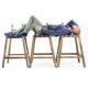 Large Vintage Bar Stool In Wood & Leather, Czechoslovakia 1950s