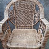 Ensemble de jardin en rotin Peacock banquette  et fauteuil