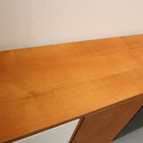 Sideboard in cherrywood with black and white doors 1950s