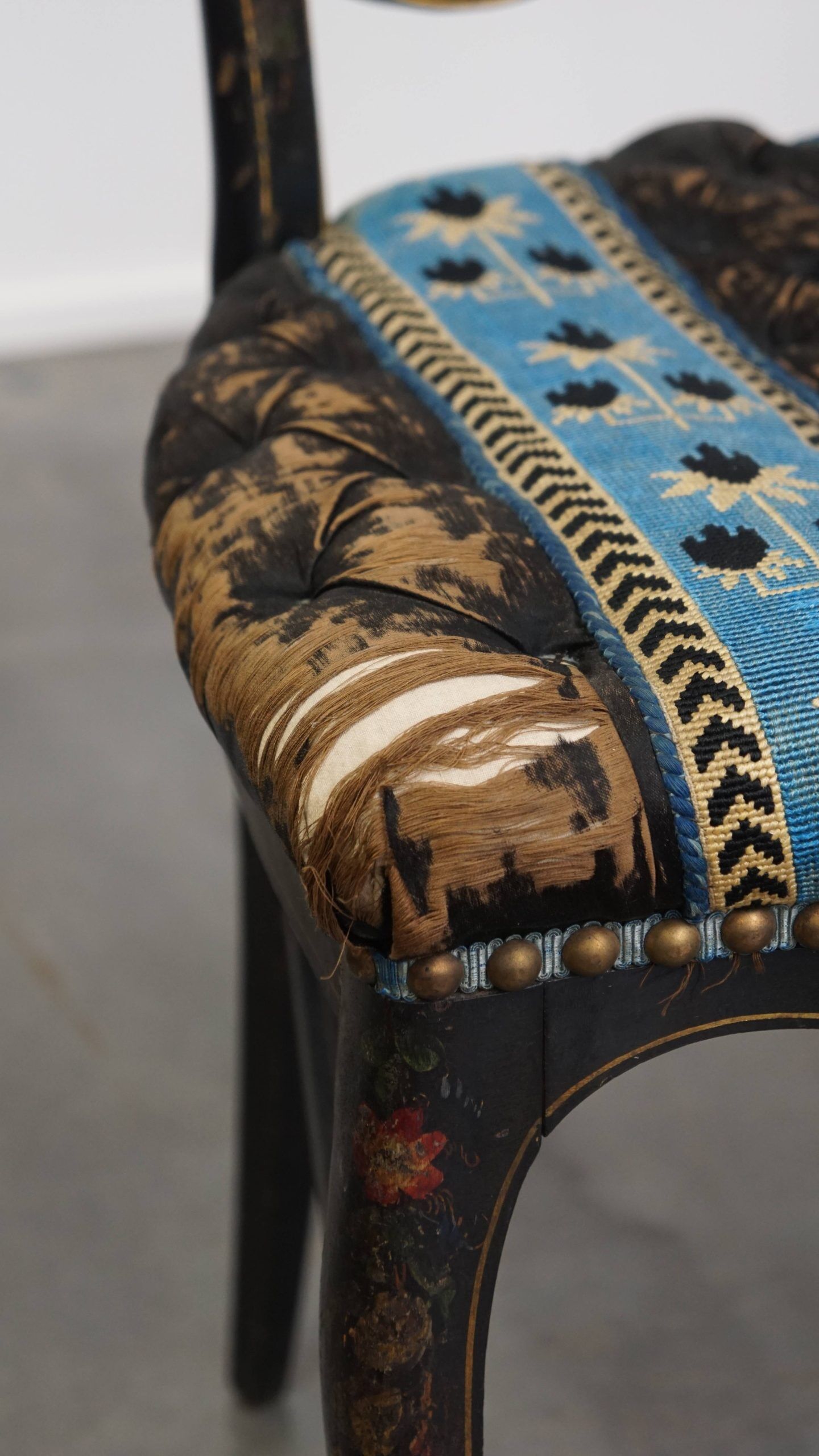 Set of 4 antique French Napoleon III chairs inlaid with mother-of-pearl