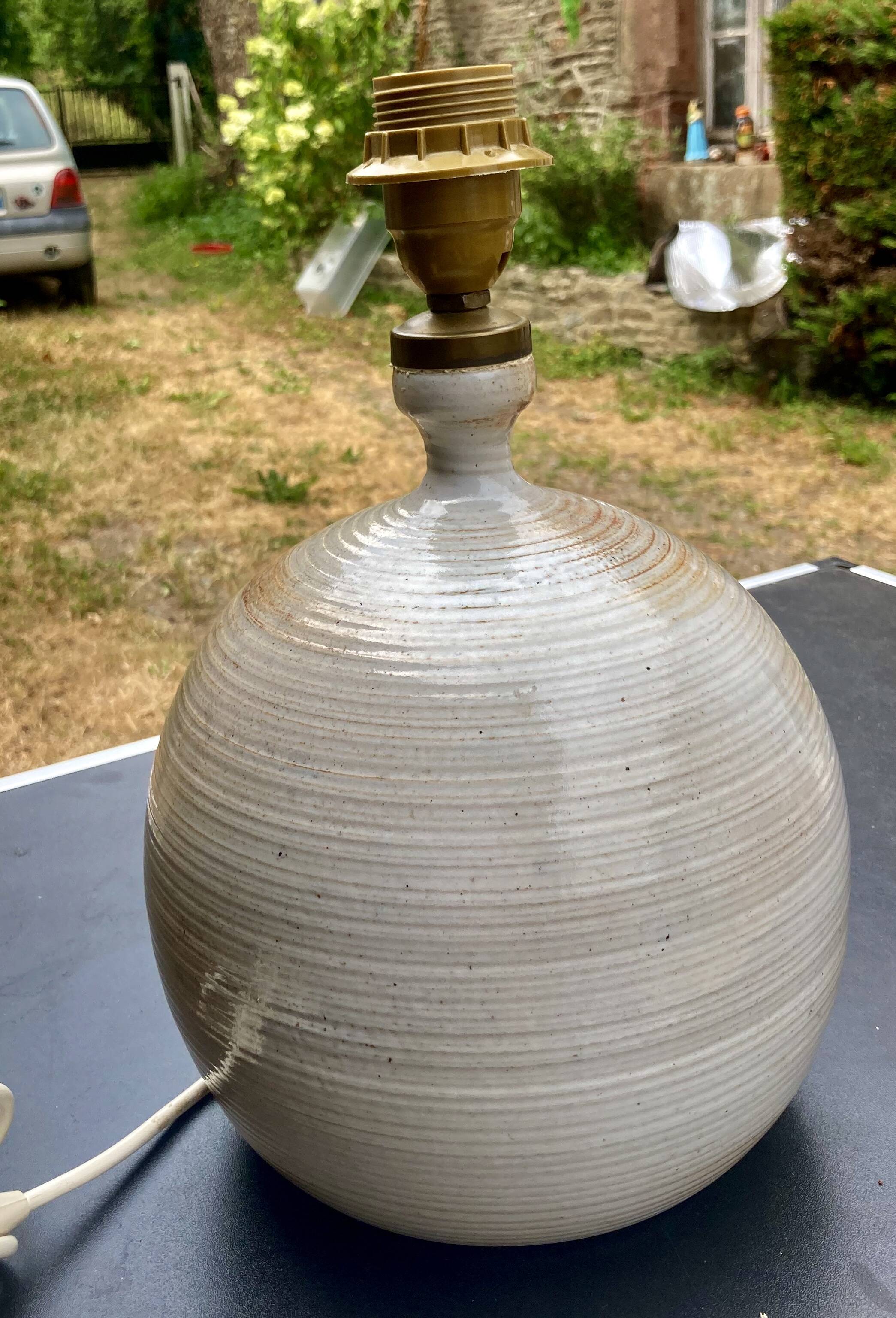 large stoneware lamp signed stoneware from Marais France