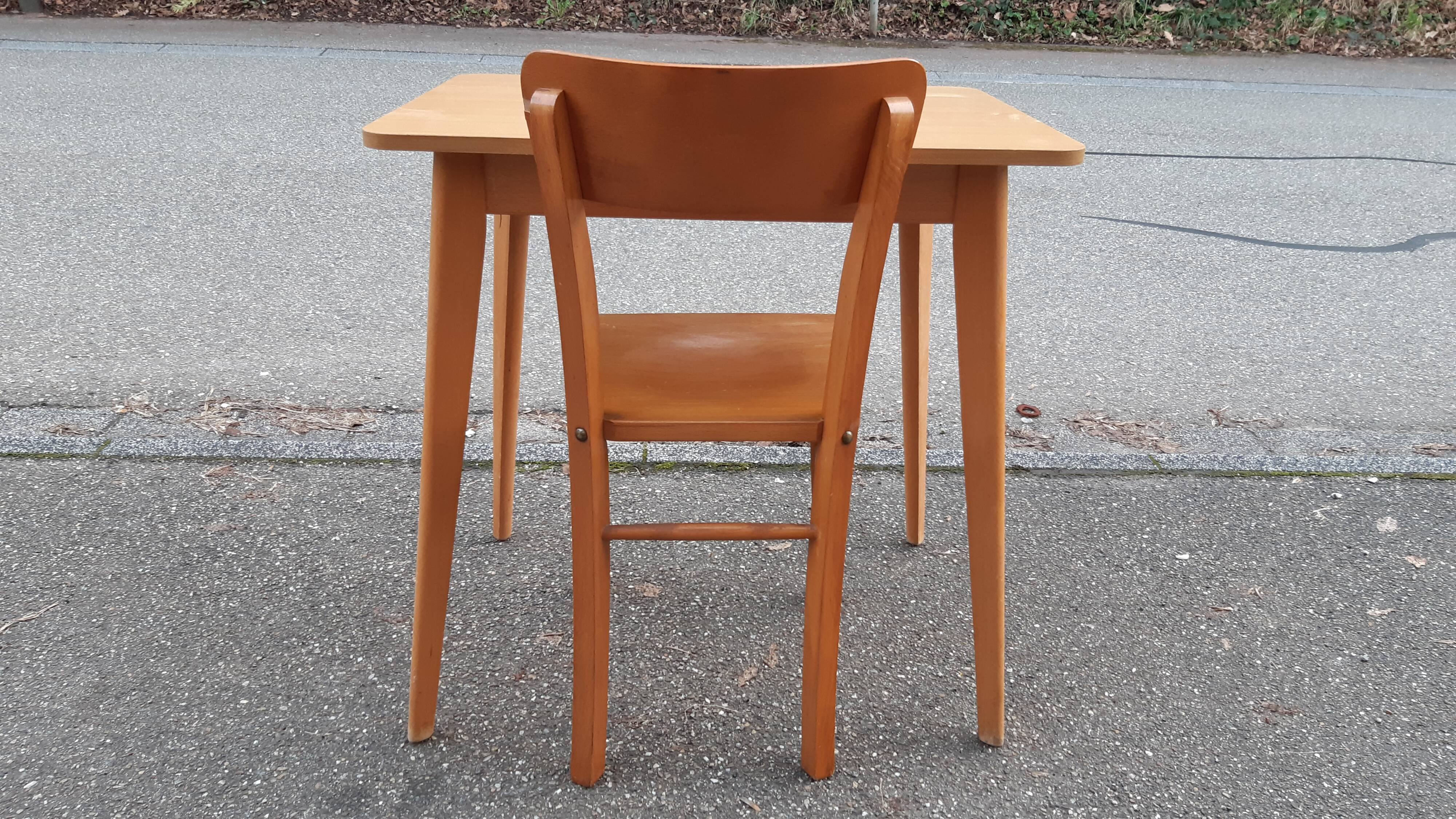 Vintage bistro table and chair