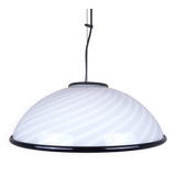 Suspension vintage italienne blanche et noire, années 1980