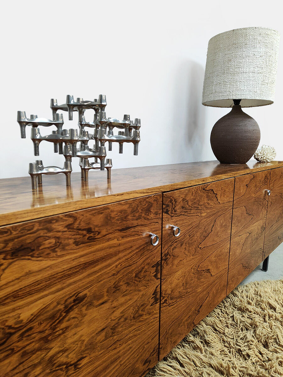 Vintage wooden sideboard credenza 1970