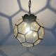 Italian Art Deco glass ceiling light in the shape of a honeycomb, 1950s, Italy.