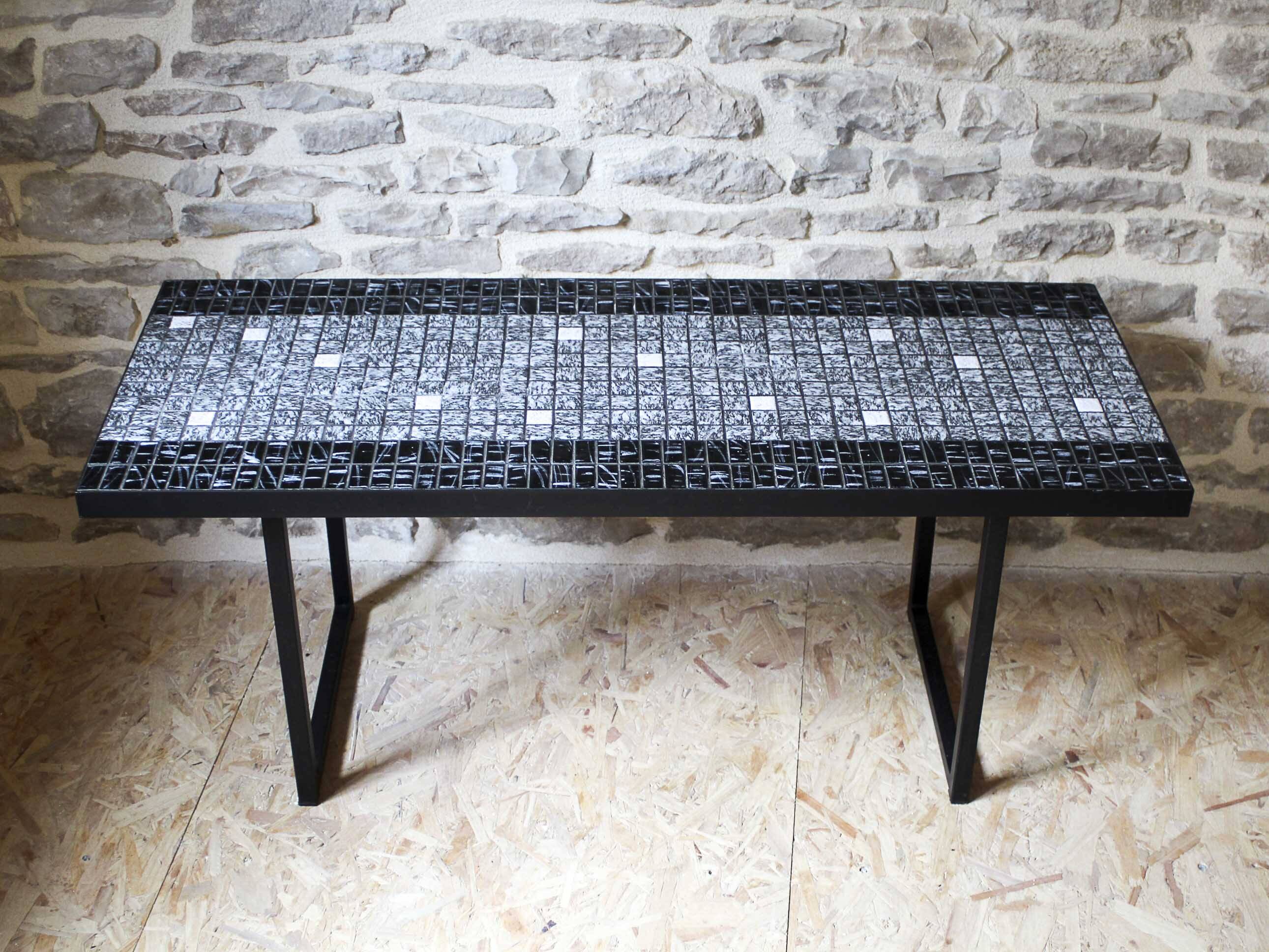 Ceramic and metal coffee table 60s
