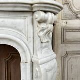 Louis XV style fireplace in white marble