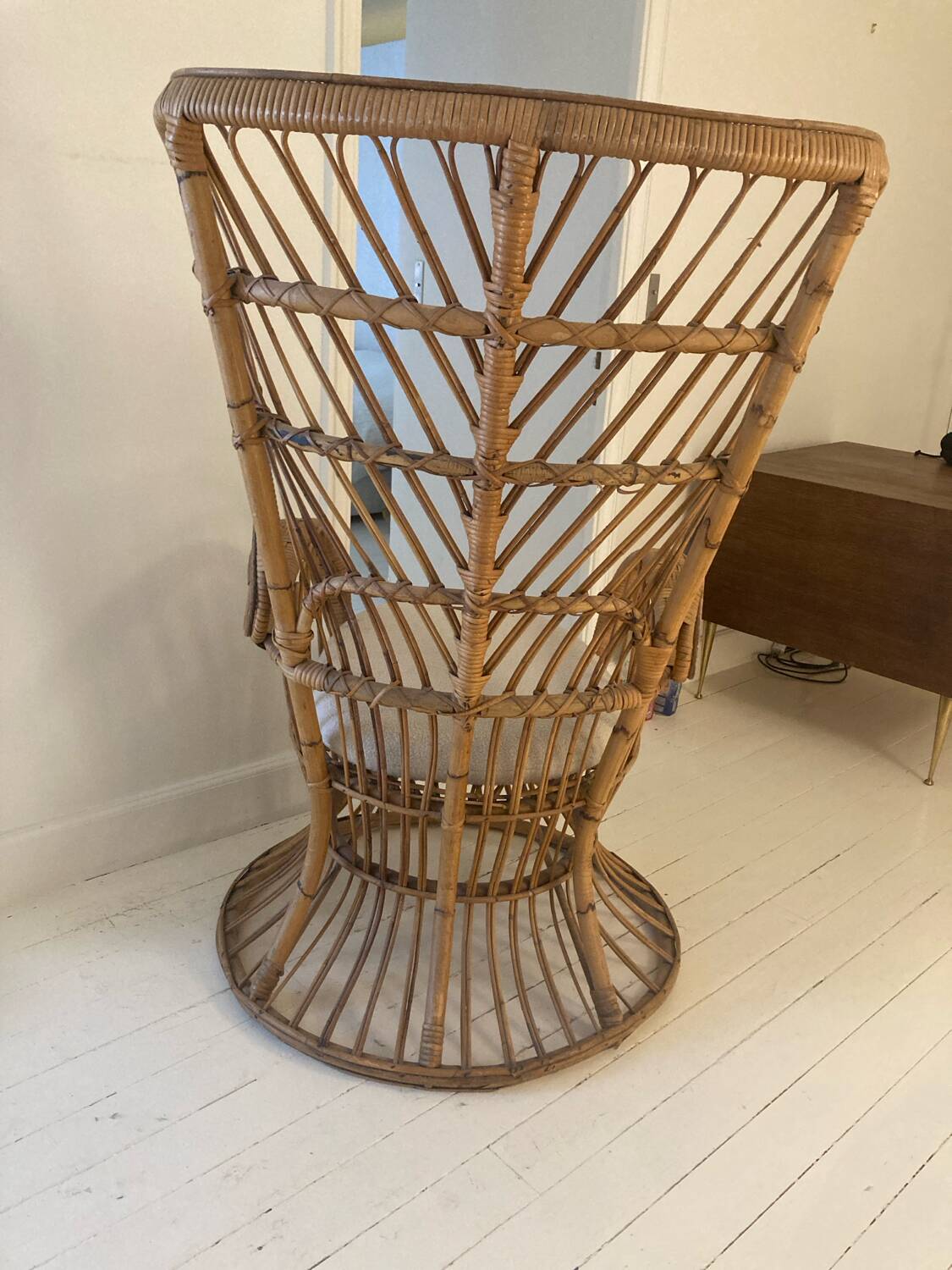 Chaise paon en osier Gio Ponti