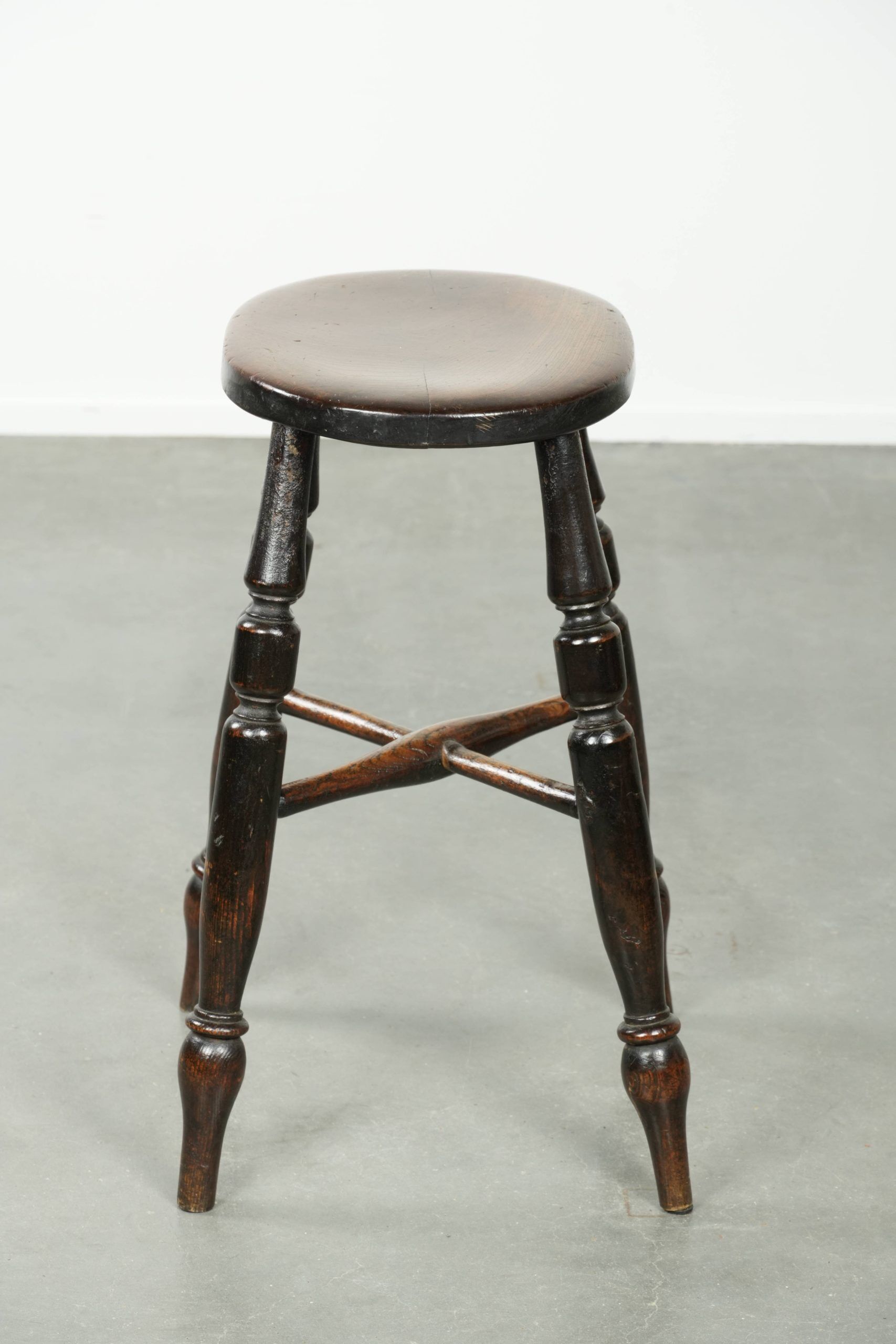 Antique English Windsor stool from the early 19th century