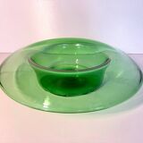 Bol de centre en verre soufflé à la main vintage, Empoli, Italie, années 1970