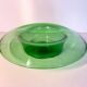 Vintage Hand Blown Green Glass Centerpiece Bowl, Empoli, Italy, 1970s