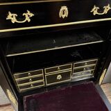 Secretary in black lacquered wood and gilded bronze