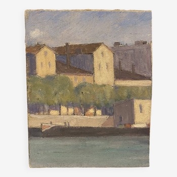 Landscape of the banks of the Saône mid-20th century