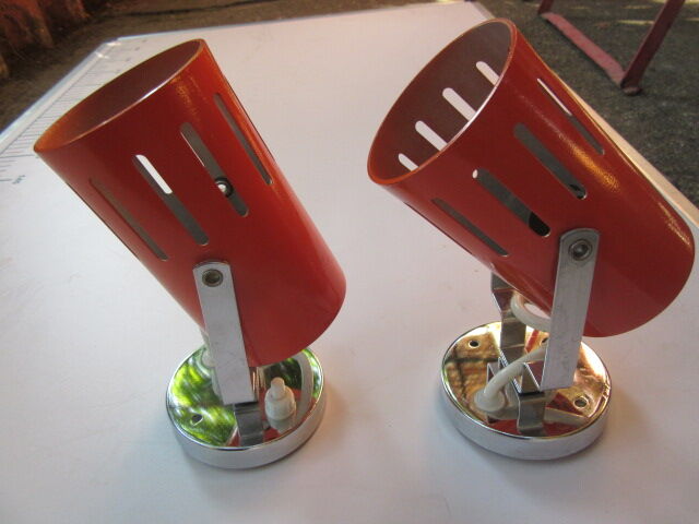 Pair of wall lamps orange