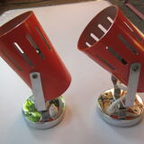 Pair of wall lamps orange