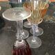 Suite of five crystal standing glasses color