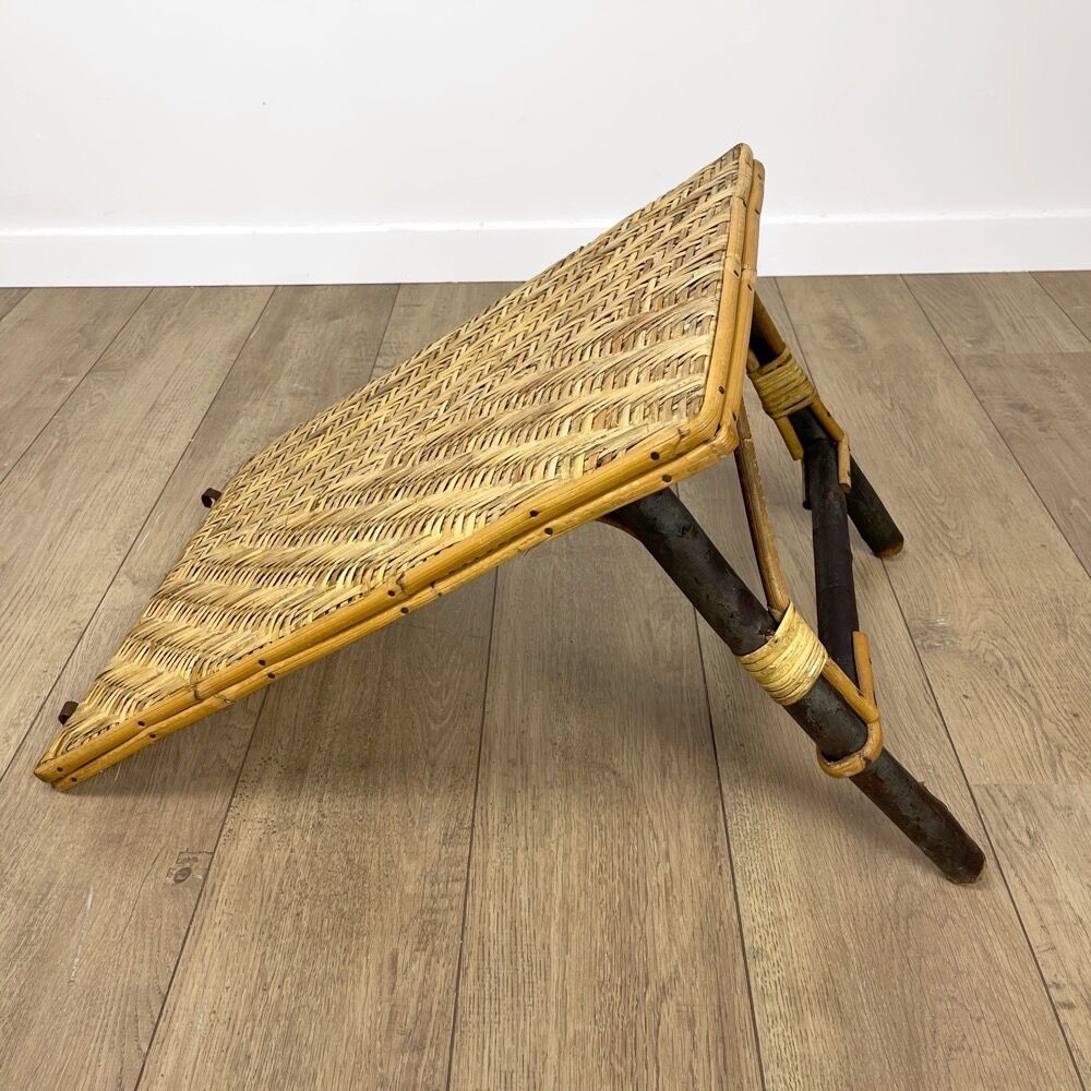 Antique chaise longue in wicker and hazel 20s