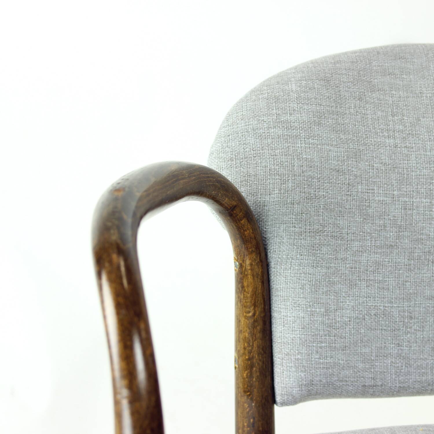 Curved wooden armchair, Czechoslovakia, 1950s