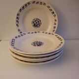 6 very old plates U&C Sarreguemines Model Arlette year 1960 hand painted earth