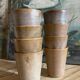 8 vintage stoneware glasses
