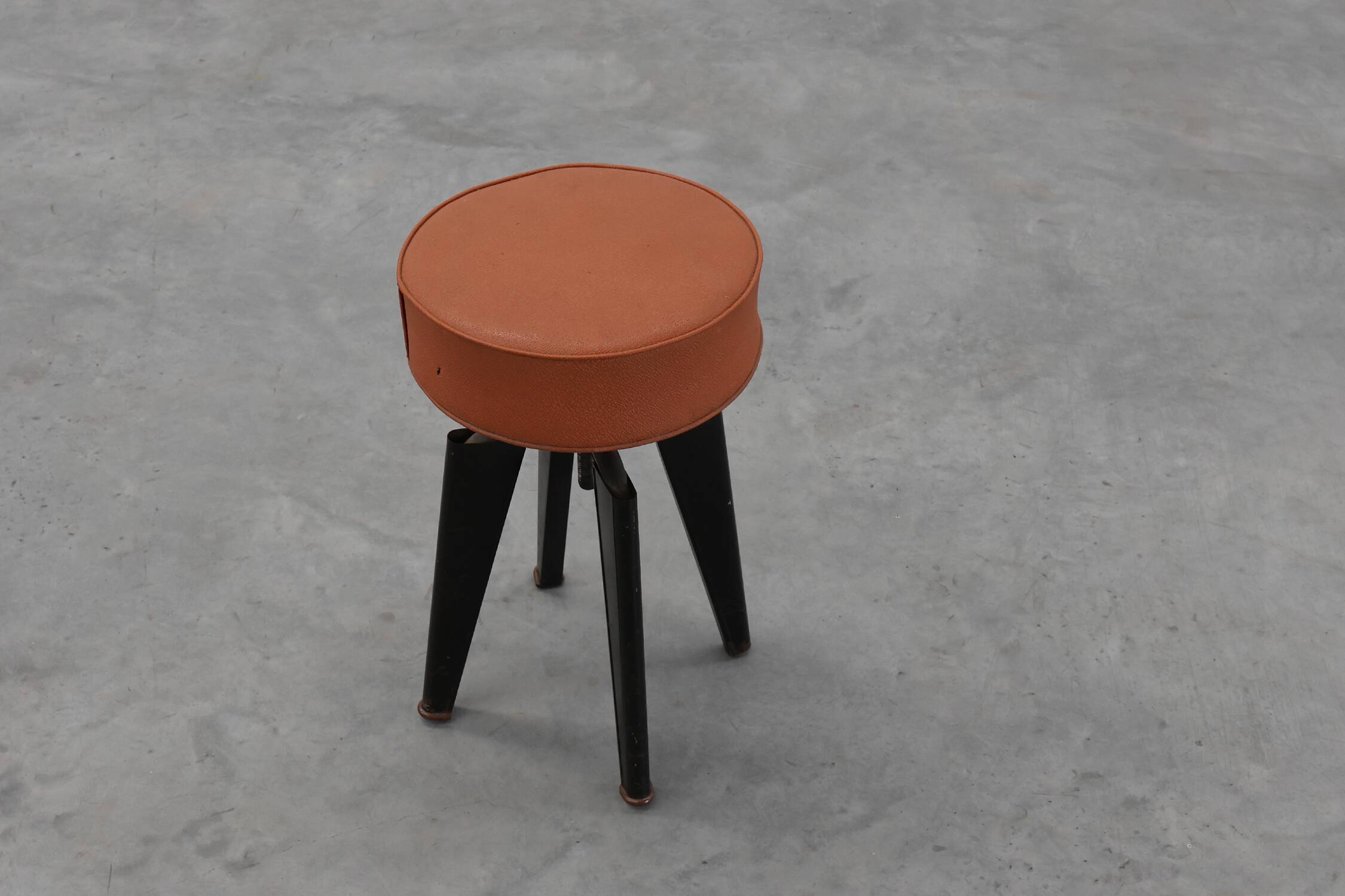 Iconic Clemenceau stool by André Domin and Marcel Genevière, France  1957