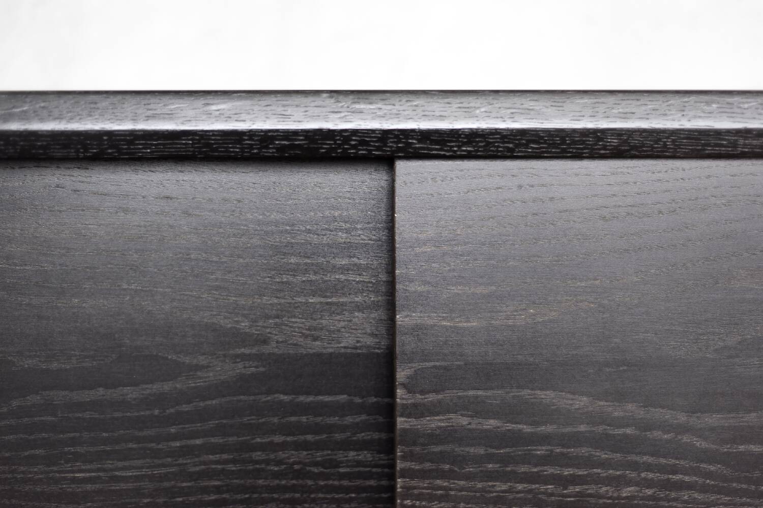 Mid-Century Modern Scandinavian Buffet in Dark Raw Oak with Wooden Handles, 1960s