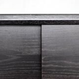 Mid-Century Modern Scandinavian Dark Raw Oak Sideboard with Wooden Handles, 1960s