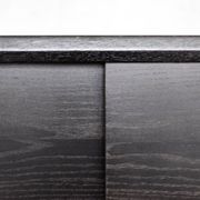 Mid-Century Modern Scandinavian Buffet in Dark Raw Oak with Wooden Handles, 1960s