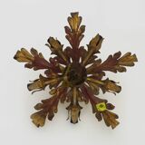 6-light golden leaf foliage ceiling light by Li Puma Firenze, Italy, 1960s