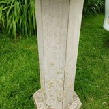 Garden saddle column in old marble