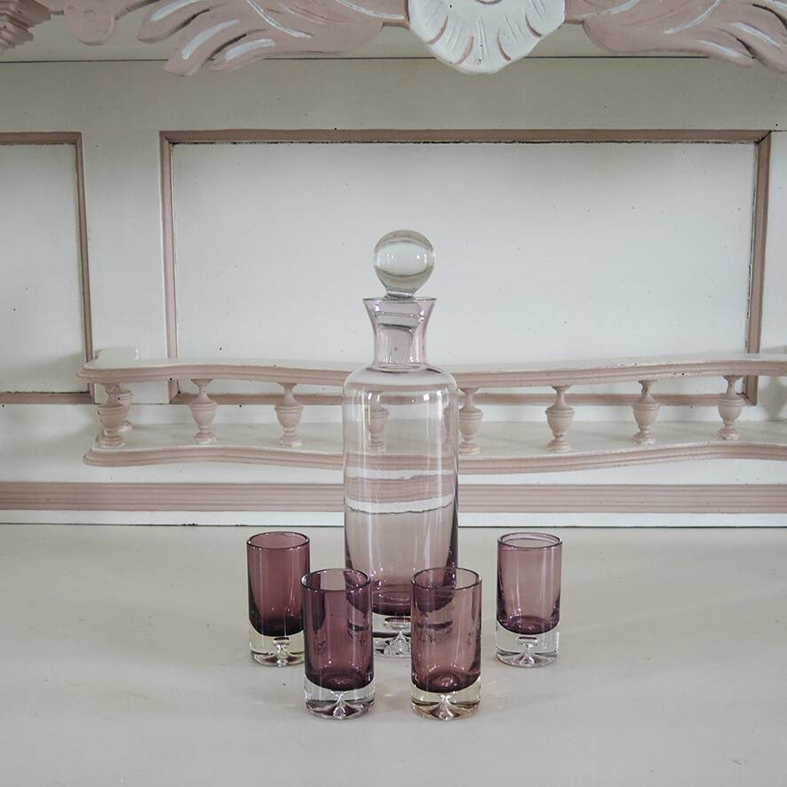 Antique Purple Glass Liqueur/Digestif Service