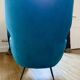 Pair of vintage Italian armchairs, 1950s-1960s, peacock blue velvet.